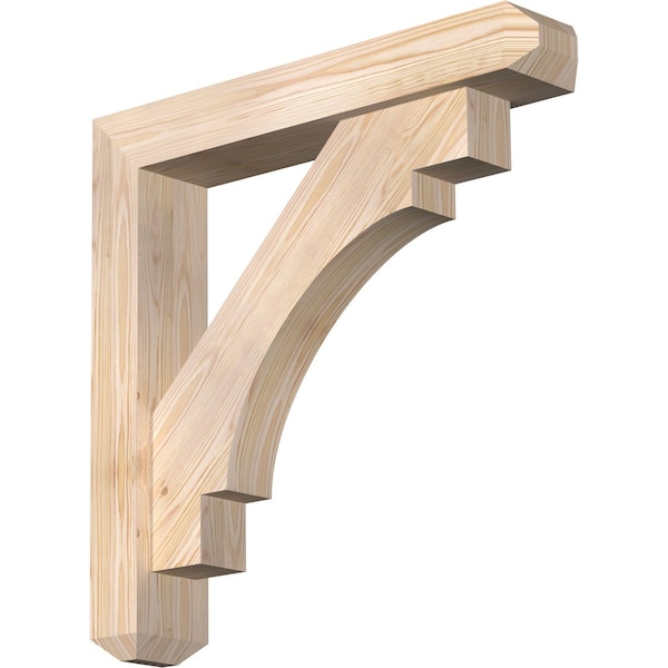 Ekena Millwork Merced Craftsman Smooth Bracket w/ Offset Brace, Douglas Fir, 5 1/2"W x 30"D x 30"H BKT0604X30X30MRC04SDF - main